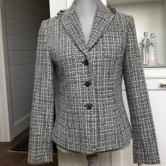 Apostrophe Jackets Coats Apostrophe Black White Tweed Blazer